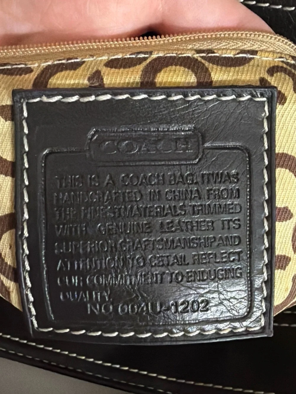 Coach Beige and Brown Signature Chain-Handle Tote